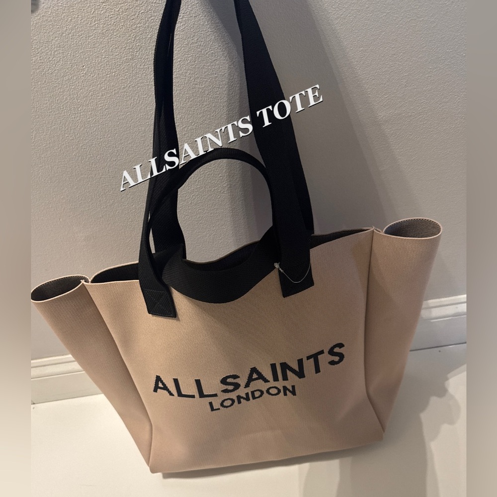 ALLSAINTS IZZY LARGE LOGO KNITTED TOTE BAG - Picture 4 of 16